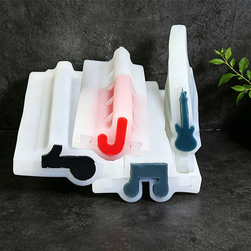 Soap Making Notes - 音符シリコンソープモールド、ギター、杖、ダブルノート型DIY手作り石鹸作り型クラフトギフトケーキトーストデコレーション