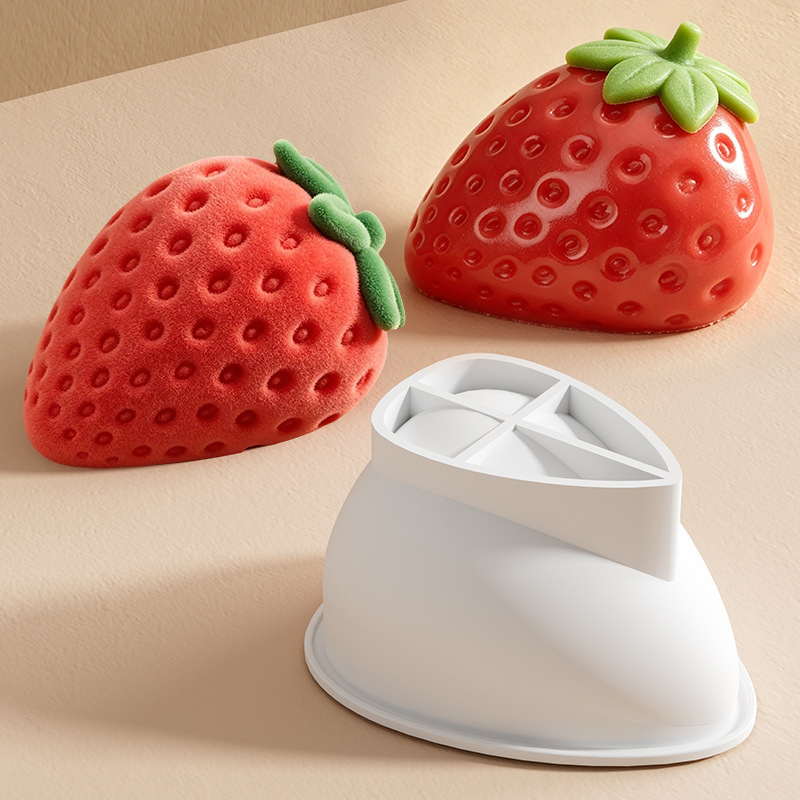 4インチ3Dイチゴシリコンモールド、簡単リリース、食品グレー - Soap Making Easy のレビューと価格
