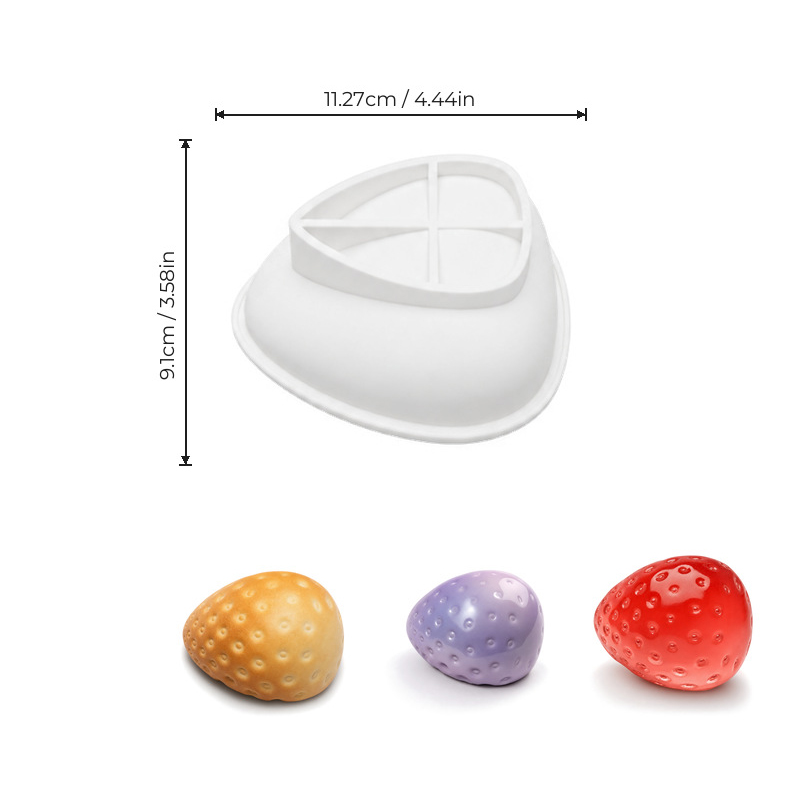 4インチ3Dイチゴシリコンモールド、簡単リリース、食品グレー - Soap Making Easy のレビューと価格