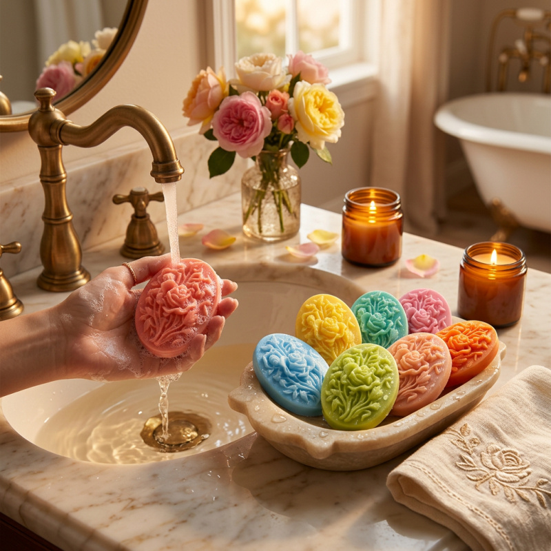 花の形をしたシリコンモールド4個、簡単に型抜きでき、再利用可 - Soap Making Easy のレビューと価格