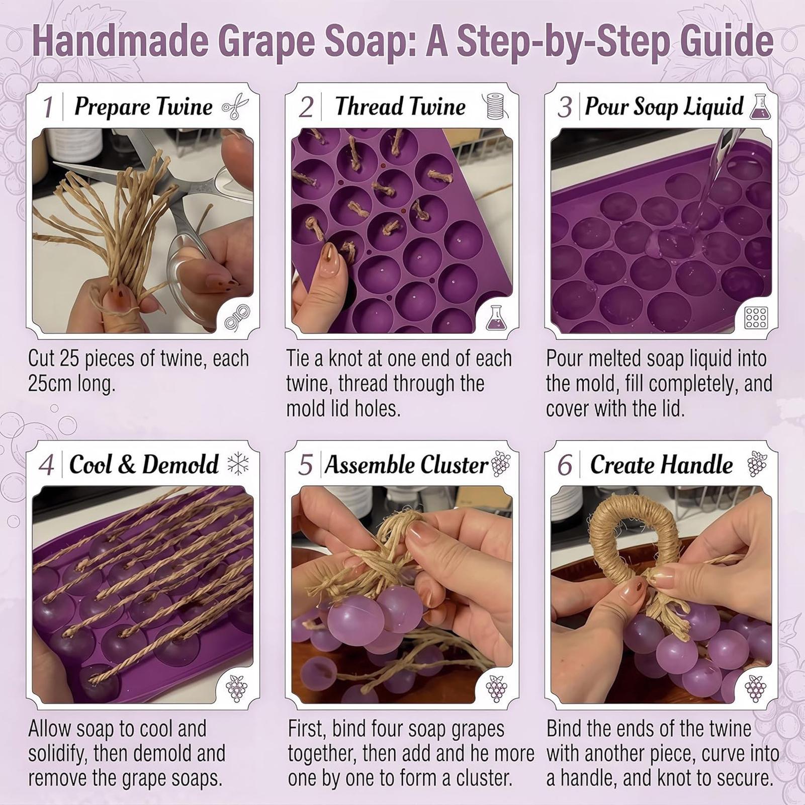 初心者向け石鹸型作りキット グレープ型シリコンモールド ジュ - Soap Making Easy のレビューと価格